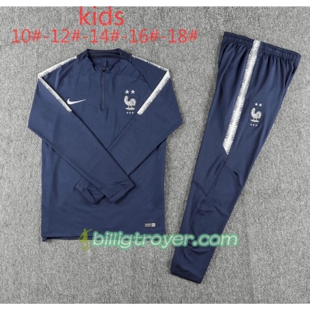 Frankrike  2 Stars Barn Trenings Collegegenser Set Blå 2018